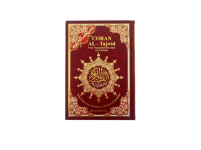 Coran al Tajwid avec traduction des sens en français - Rouge