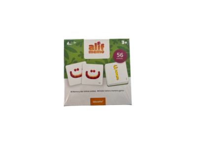 ALIF MEMO – Jeu de mémoire des lettres arabes (56 cartes)