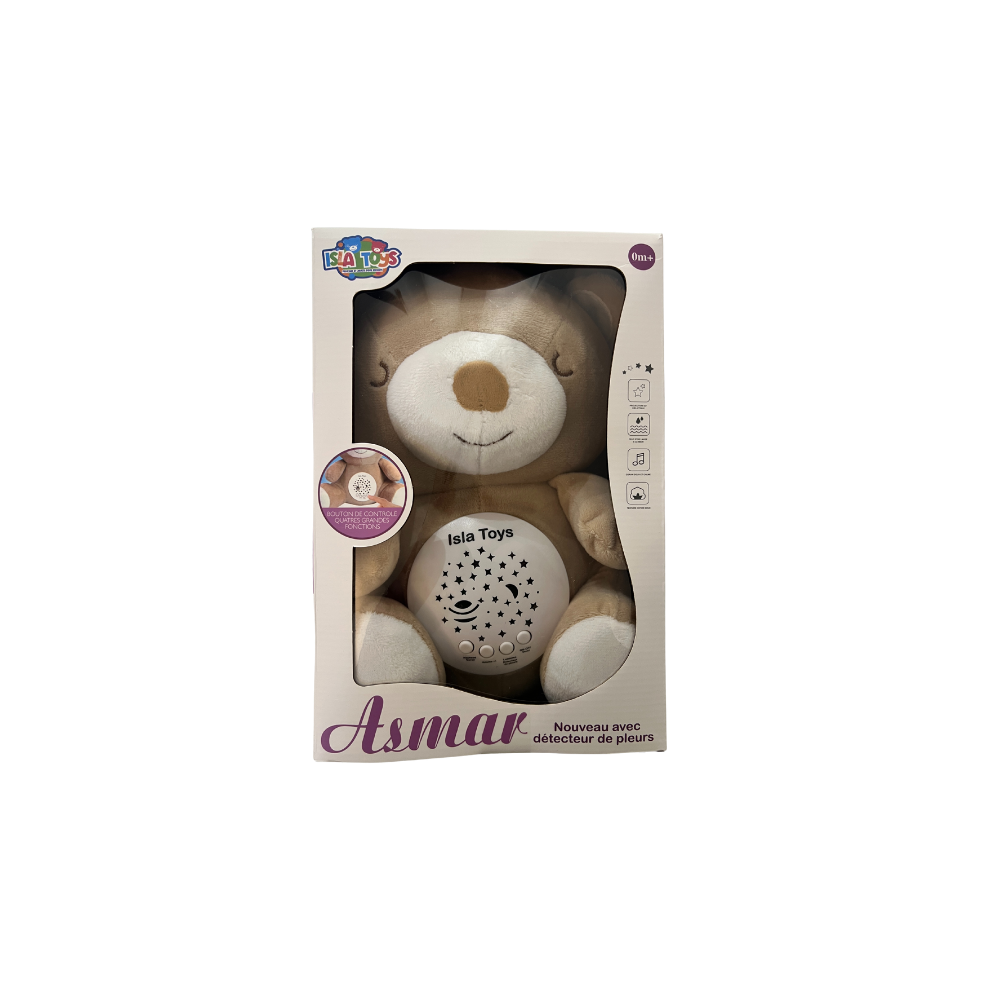 Veilleuse bébé Asmar beige - avec projection étoilée et détecteur de pleurs – Isla Toys