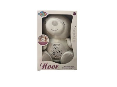 Veilleuse bébé Noor blanc -  avec projection étoilée et détecteur de pleurs – Isla Toys