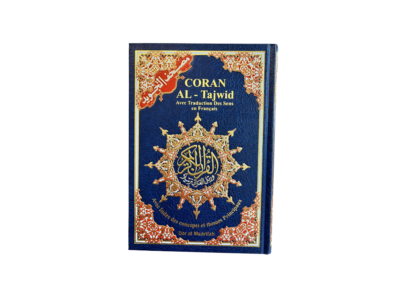 Coran al Tajwid avec traduction des sens en français - Bleu